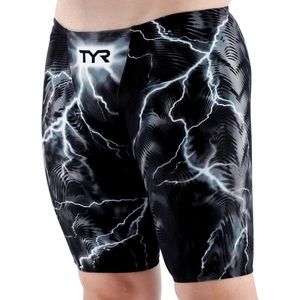 TYR Men's Venzo High-Waist Jammer Swimsuit - Phantom Oblivion in Black